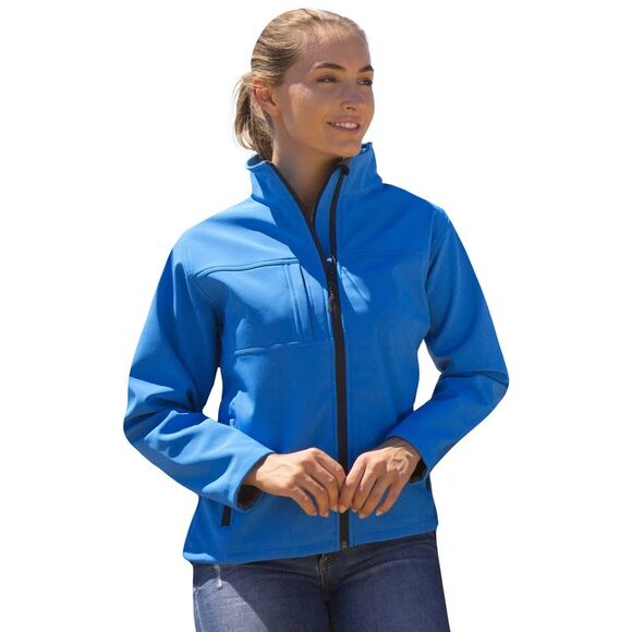 Result Womens/Ladies Classic Soft Shell Jacket / Azure - Picture 2 of 3